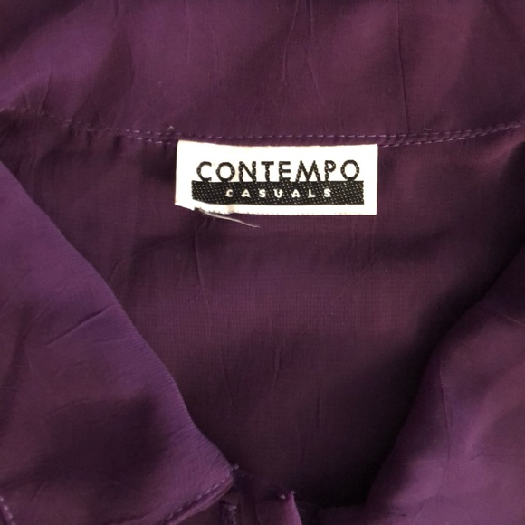 Contempo Casuals Blouse 80s Glam Rock/Metal/Mall Chick - Picture 2 of 5